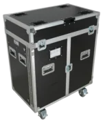 ProX ATA flight case for two large moving head lighting fixtures with dimensional diagram and specifications