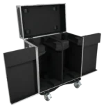 ProX ATA flight case designed for two large moving head lighting fixtures with heavy-duty casters