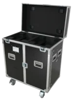 ProX ATA flight case for two large moving head lighting fixtures with dimensional diagram and specifications