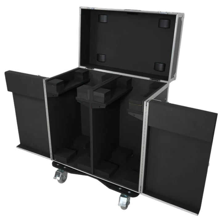 ProX ATA flight case for two large moving head lighting fixtures with four casters, front view