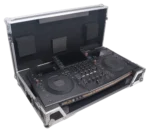 ProX ATA flight case for Pioneer Opus Quad DJ controller with wheels and 1U rack space, side profile view