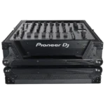 ProX ATA style flight case for Pioneer DJM-A9 and DJM V10 DJ mixer, black finish, close-up detail view