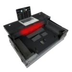 ProX ATA flight case for Pioneer XDJ-AZ DJ controller with laptop shelf, wheels, and LED lighting