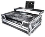 ProX ATA flight case for Pioneer XDJ-XZ DJ controller with laptop shelf and wheels front view
