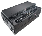 ProX ATA flight case for Pioneer XDJ-XZ DJ controller with laptop shelf and wheels in use