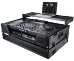 ProX ATA flight case for Pioneer XDJ-XZ DJ controller with laptop shelf and wheels, black