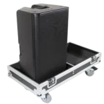 ProX ATA style flight case interior with foam padding designed for two QSC K12 or K12.2 speakers