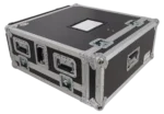 ProX ATA flight case for Allen & Heath QU6 digital mixer with dimensional specifications and caster wheel placement diagram