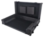 ProX ATA flight case for RANE Four DJ controller with dimensional specifications and 1U rack space diagram