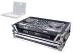ProX ATA flight case for RANE Four DJ controller showing rear panel with rack space and cable management