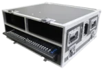 ProX ATA flight case for Allen & Heath SQ5 digital audio mixer with dimensions and caster wheel placement diagram