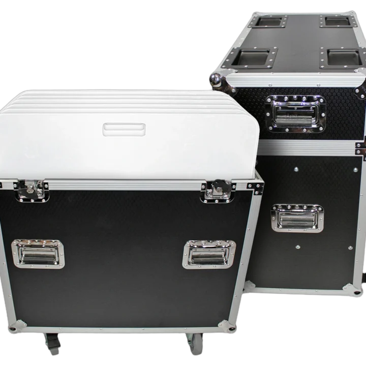 ProX ATA flight style road case 30 inch aluminum 8mm truss base plates front view