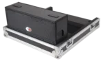 ProX ATA flight case for Waves eMotion LV1 mixer with doghouse compartment and caster wheels dimensional specifications diagram
