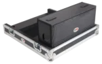 ProX ATA flight case for Waves eMotion LV1 mixer with dimensions, doghouse compartment, and caster wheels specifications
