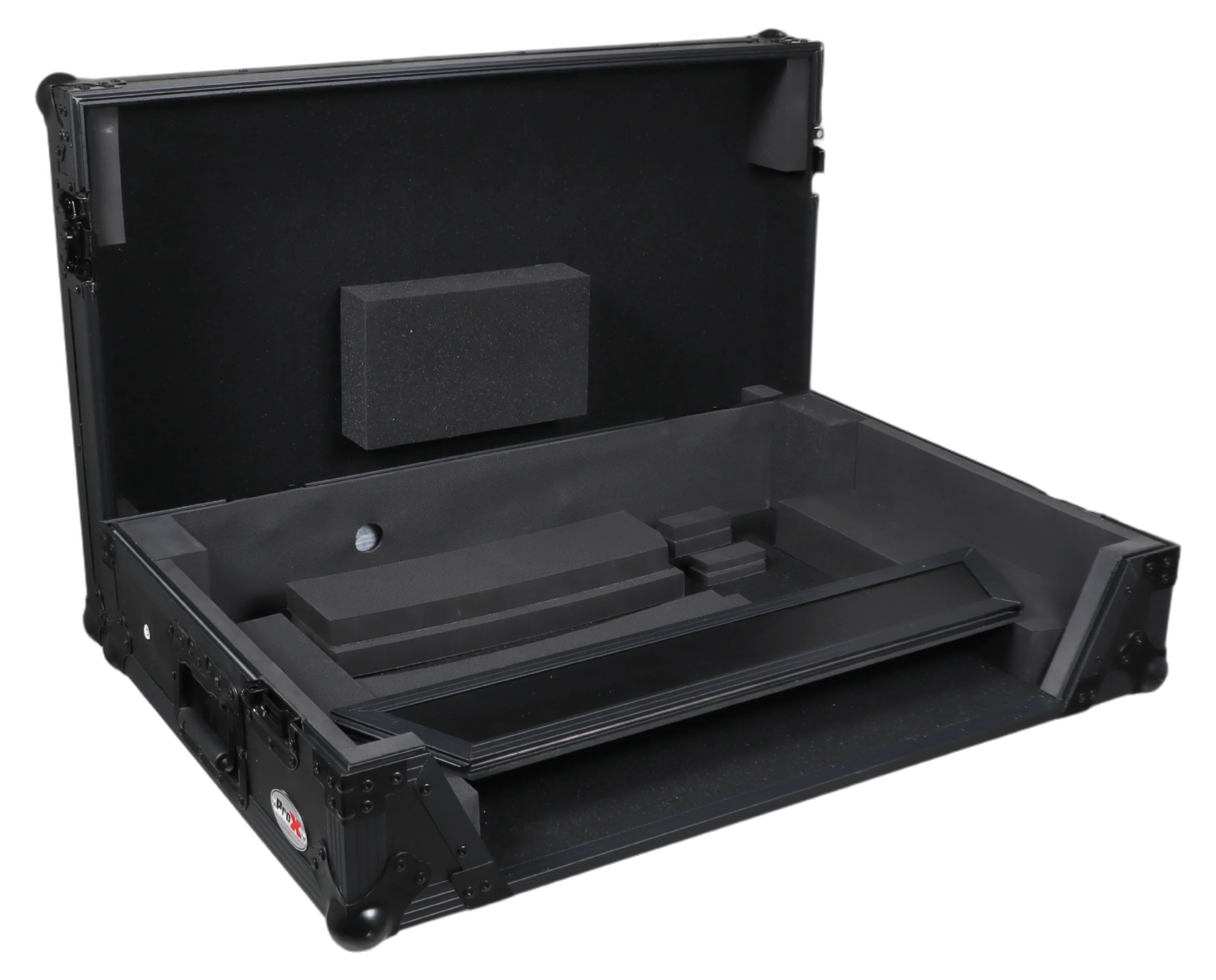 ProX ATA Flight Case Pioneer XDJ-RX3 DDJ-REV5 Side View ProX ATA flight case for Pioneer XDJ-RX3 DDJ-REV5 DJ controller with wheels and rack space side profile