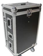 ProX ATA flight case for Yamaha QL1 mixer with doghouse compartment and caster wheels dimensional specifications