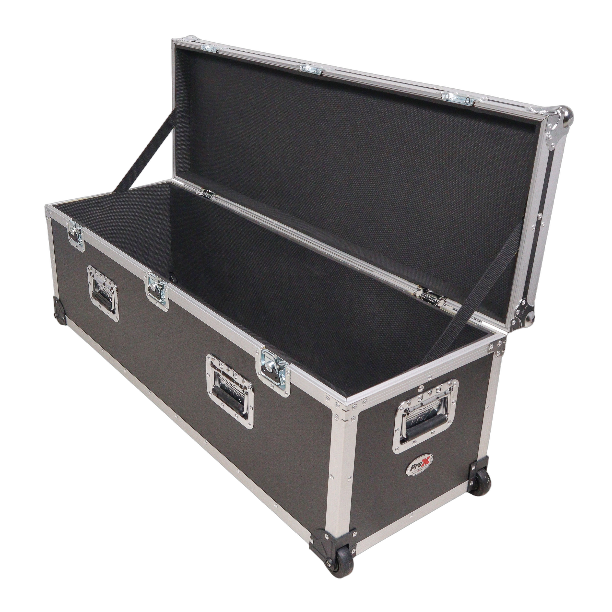 ProX ATA Utility Flight Case 48x16x16 Front View ProX ATA utility flight case with low profile wheels, 48x16x16 inch exterior, front view