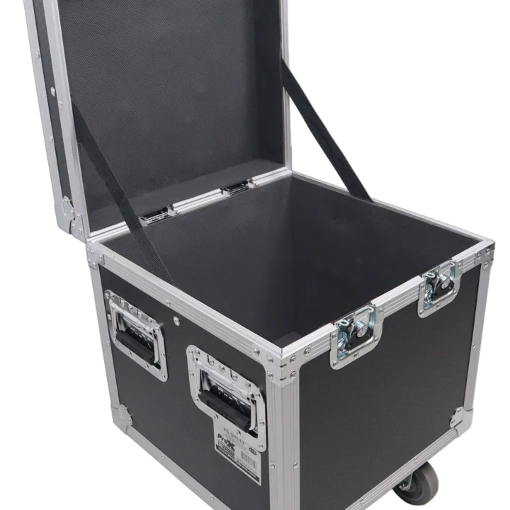 ProX ATA utility flight case with heavy-duty construction, 4-inch casters, and black exterior finish
