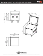 ProX ATA utility flight case rear panel showing handle and caster mounting points