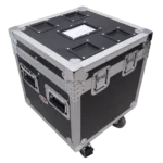 ProX ATA utility flight case rear panel showing handle and caster mounting points