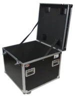 ProX ATA utility flight case rear panel showing handle and caster mounting points