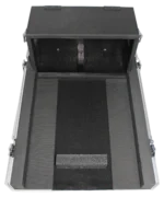 ProX ATA flight case for Yamaha QL1 mixer showing doghouse compartment and caster wheel detail