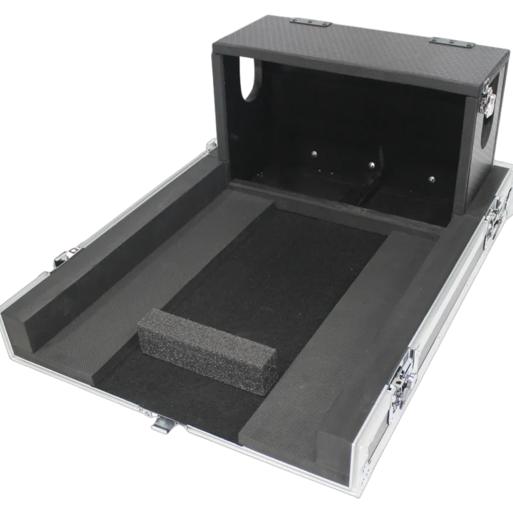 ProX ATA flight case for Yamaha QL1 digital audio mixer with doghouse compartment and caster wheels