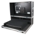 ProX flight case for BlackMagic ATEM 2ME production mixer with dimensional measurements and specifications