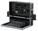 ProX flight case for BlackMagic ATEM 2ME production mixer, side profile showing protective construction