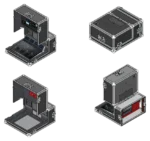 ProX Blackmagic ATEM 1 M/E flight case dimensional specifications diagram showing 3U and 6U rack unit measurements