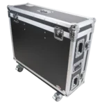 ProX ATA flight case for Behringer WING mixer with dimensions, doghouse compartment, and caster wheels specifications
