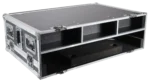 ProX ATA flight case for Behringer WING mixer with dimensions, doghouse compartment, and caster wheels specifications