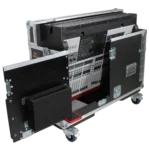 ProX flight case with hydraulic lifting mechanism and retractable wheels for Behringer Wing console