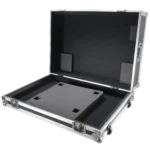 ProX flight case for Behringer Wing digital mixer showing rear panel connections and cable management