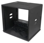 ProX BLAQ Series 10U rack case 14 inch deep polyurea coated side view showing rugged construction
