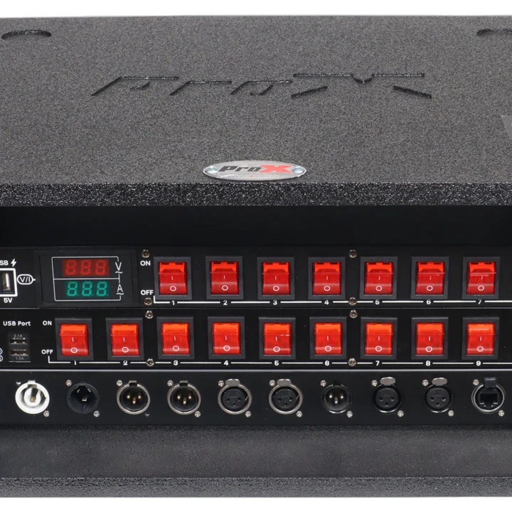 ProX BLAQ Series 4U vertical amp rack case with polyurea coating and 14 inch depth