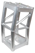 ProX 12 inch bolt plate box truss segment with 12 degree angle connector detail view