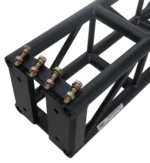 ProX BoltX black bolted 12 inch professional box truss segment with 3mm wall, side profile view