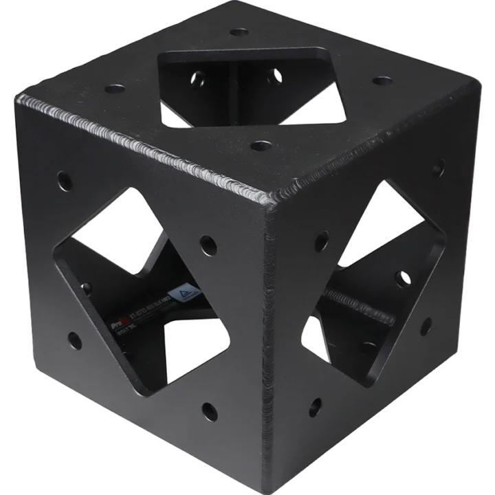 ProX BoltX 6 way 12 inch flushed black corner block bolted professional box truss MK2 front view