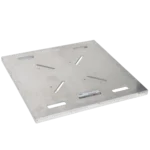 ProX 30 inch aluminum BoltX base plate with raised frame for bolted box truss systems, side profile view