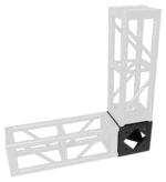 ProX BoltX 6 way 12 inch flushed black corner block bolted professional box truss MK2 detail