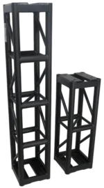 ProX BoltX black bolted box truss segment installed in professional stage rigging application