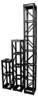 ProX BoltX black bolted box truss segment showing 3mm wall construction and bolt connection detail