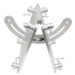 ProX adjustable book-hinge connection for F34 conical truss showing hinge mechanism and adjustment range