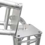ProX adjustable book-hinge connection for F34 conical truss showing 0 to 180 degree rotation specifications