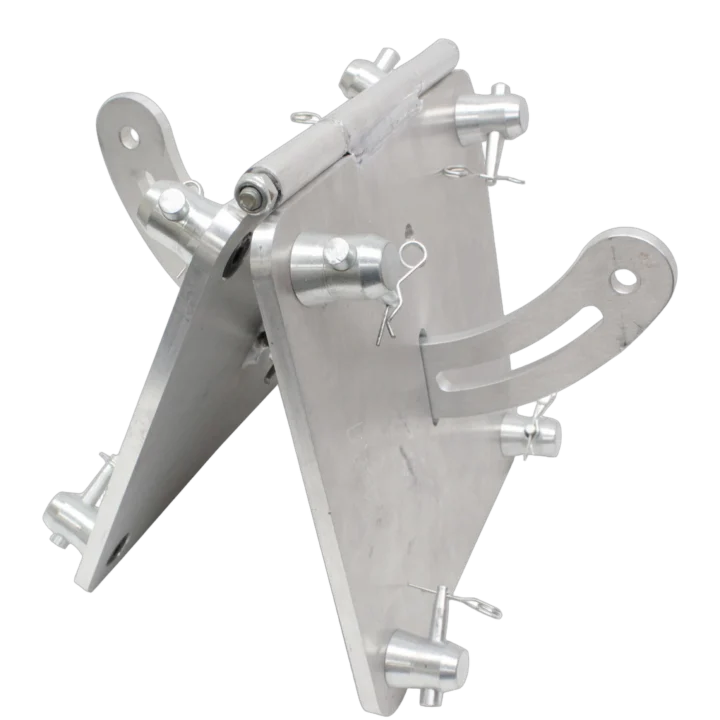 ProX adjustable book-hinge connection for F34 conical truss, 0 to 180 degree range, front view