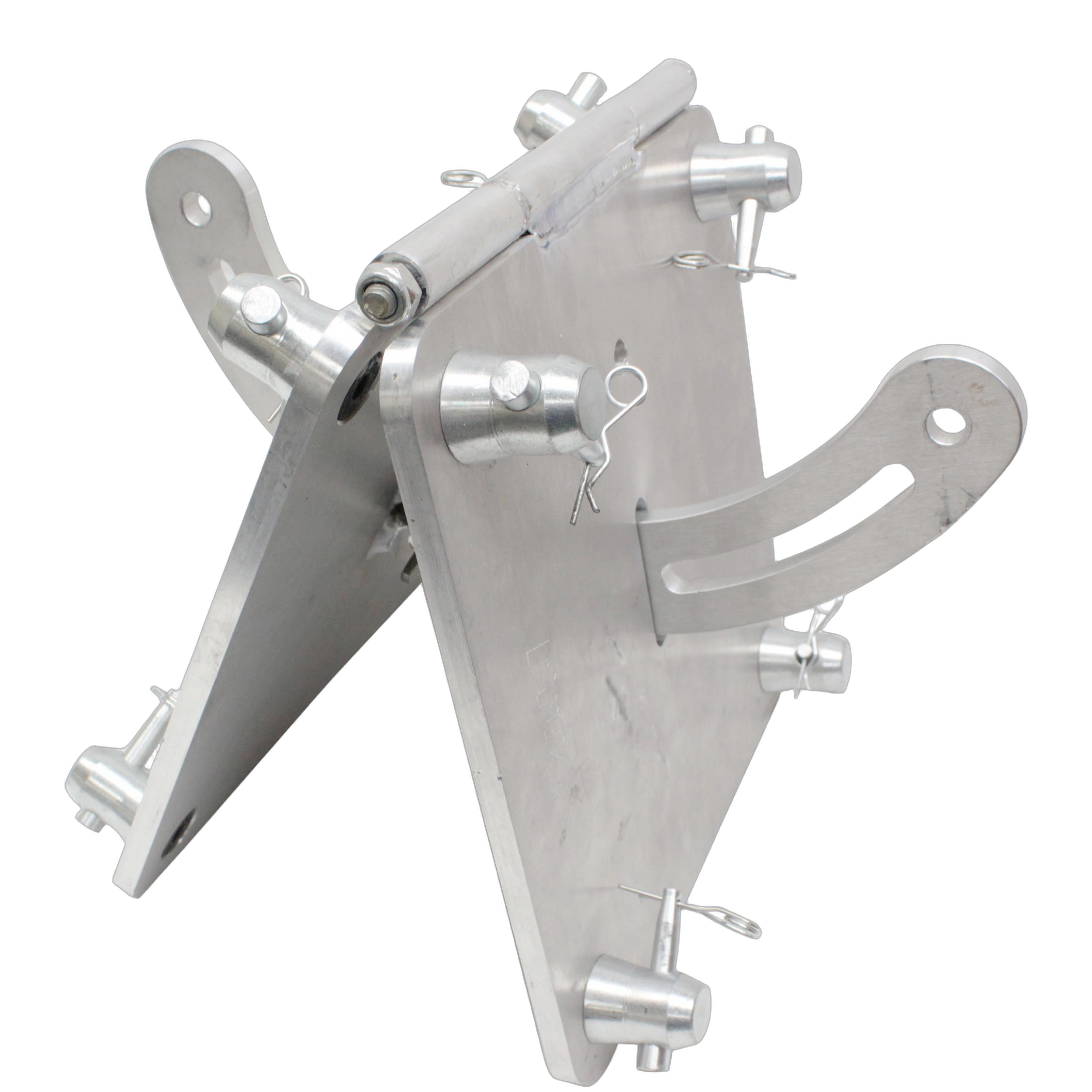 ProX Adjustable Book-Hinge Connection F34 Conical Truss Front View ProX adjustable book-hinge connection for F34 conical truss, 0 to 180 degree range, front view