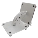 ProX adjustable book-hinge connection for F34 conical truss, side profile showing 0-180 degree adjustment range