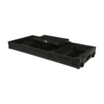 ProX flight case rear panel with cable management ports and ventilation for Pioneer CDJ 3000X and DJM V10 mixer