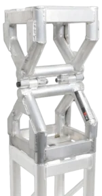 ProX center pivot hinge bolted truss variable corner articulating block close-up detail showing mechanical joint